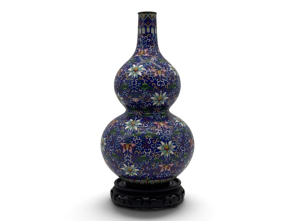 Chinese Double Gourd Cloisonné Vase