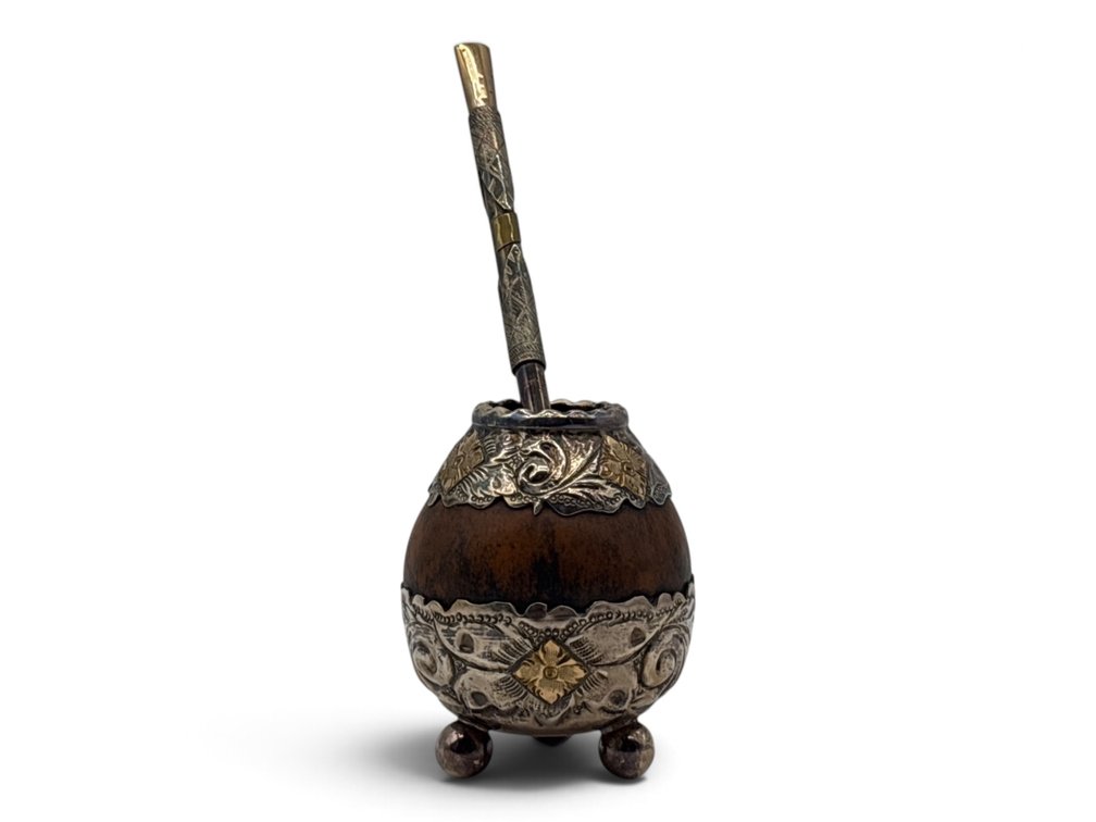 Argentina Alpaca Yerba Mate Gourd Cup and Bombilla