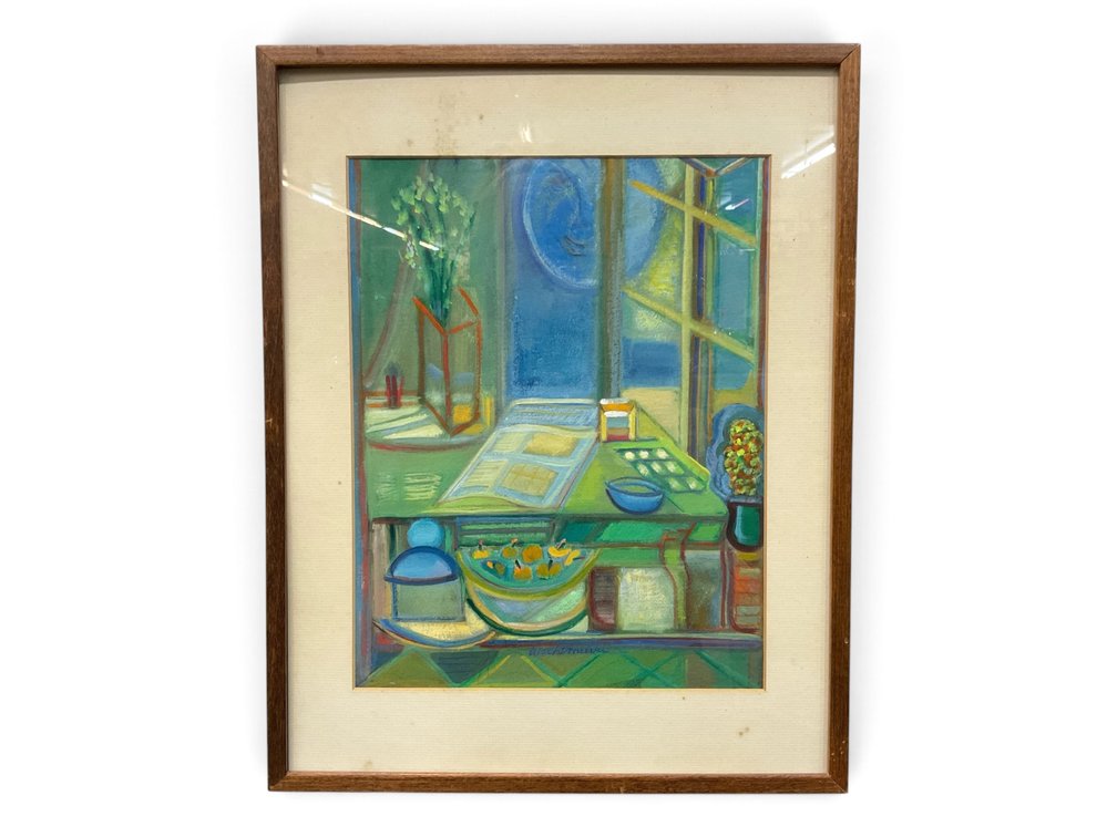 Modern Gouache Interior Scene