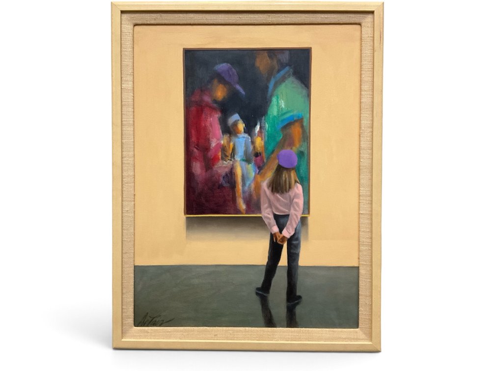 Art Gallery Interior Scene Oil Painting