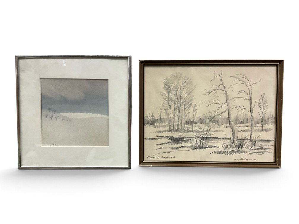 Minimalist Pencil and Watercolor Landscapes