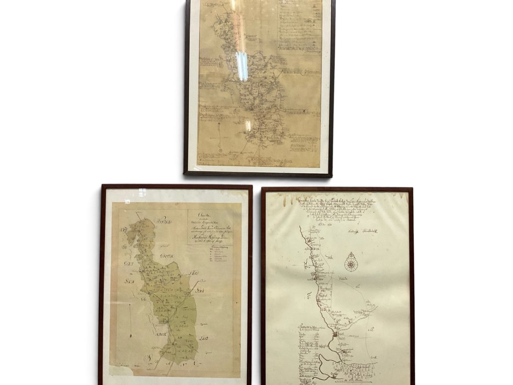 Three Prints of Swedish Maps