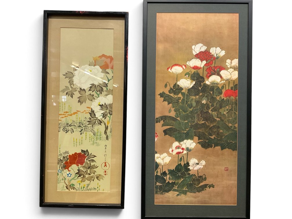 Japanese Sakai Hoitsu Woodblock Print and Print After Kitagawa Sosetsu