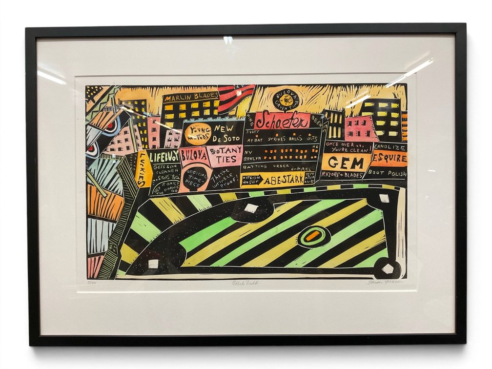 Ebbets Field Modern Block Print