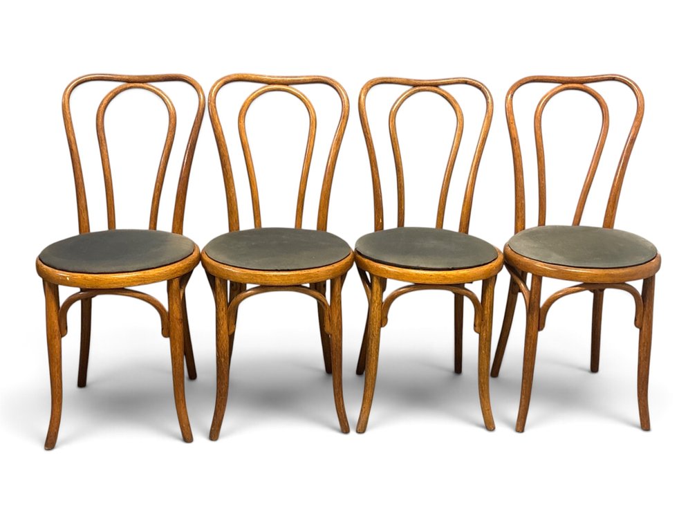 Four Fischel Bentwood Bistro Chairs