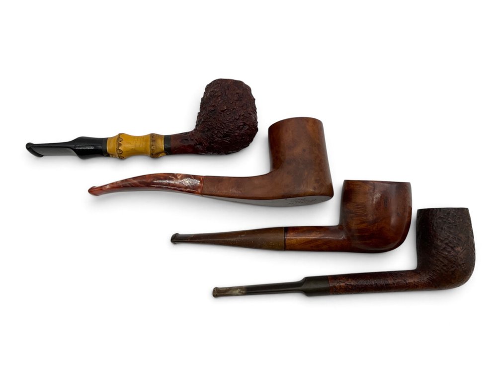 Four British Briarwood Pipes, Comoy, GDB, Etc