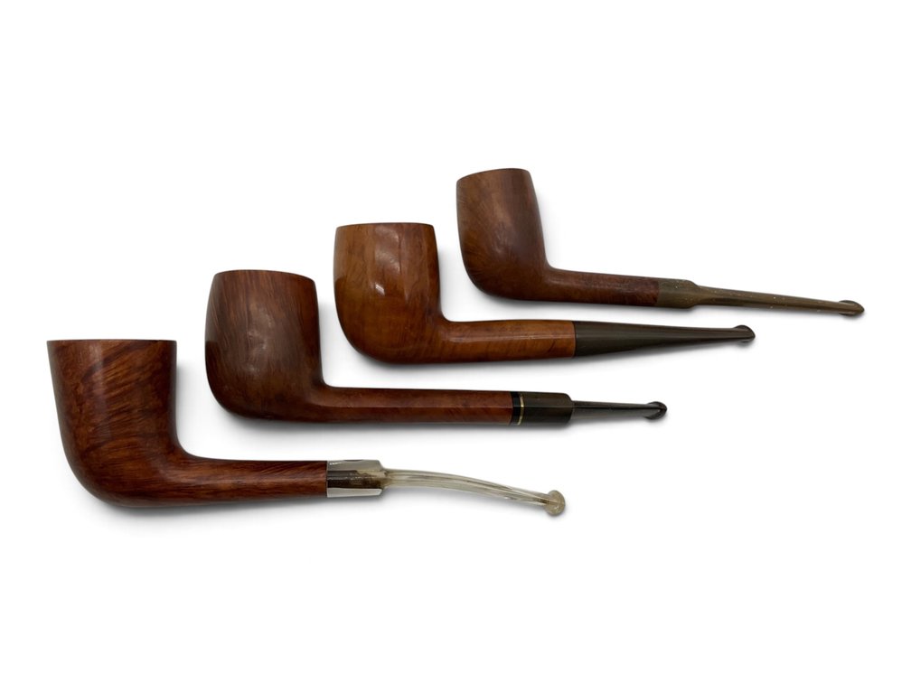 Four Burl and Briarwood Pipes