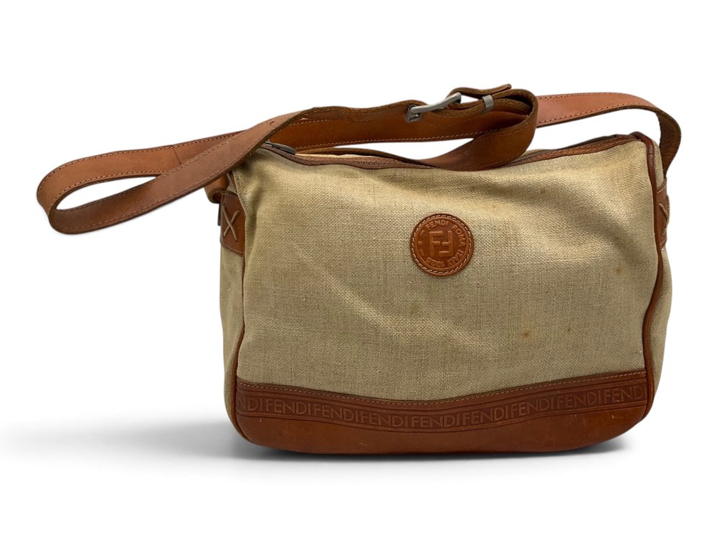 Fendi Canvas and Leather Crossbody Bag