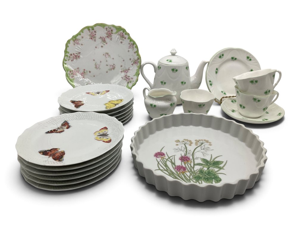 Small Porcelain Plates , Tea Set,  Etc