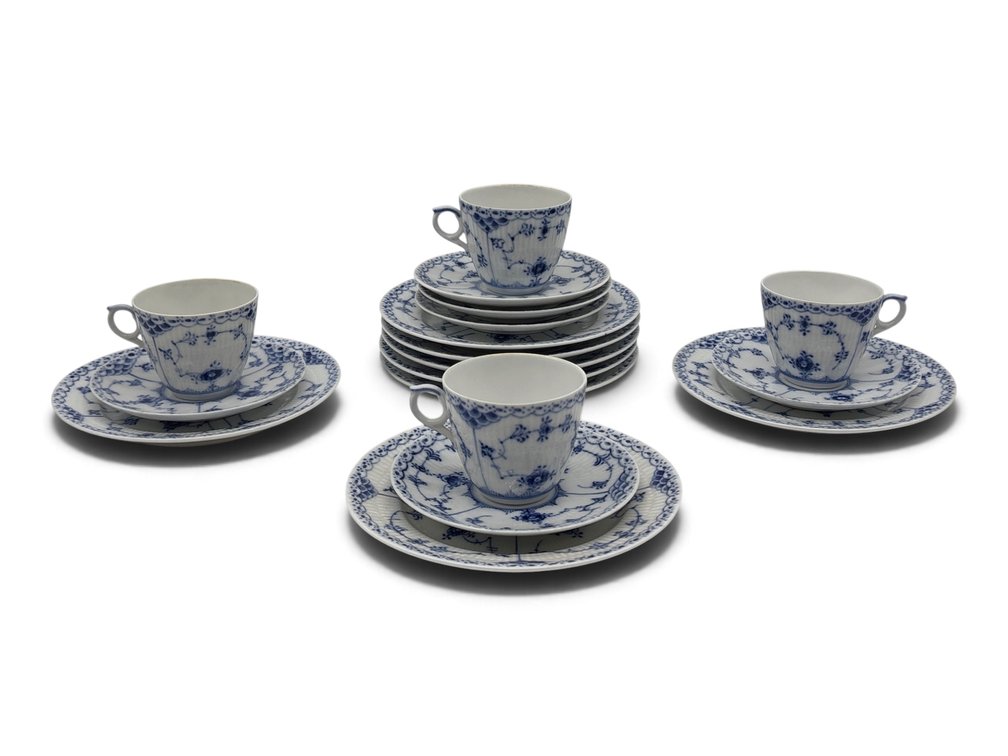 Royal Copenhagen Blue Fluted Half Lace Tea Items