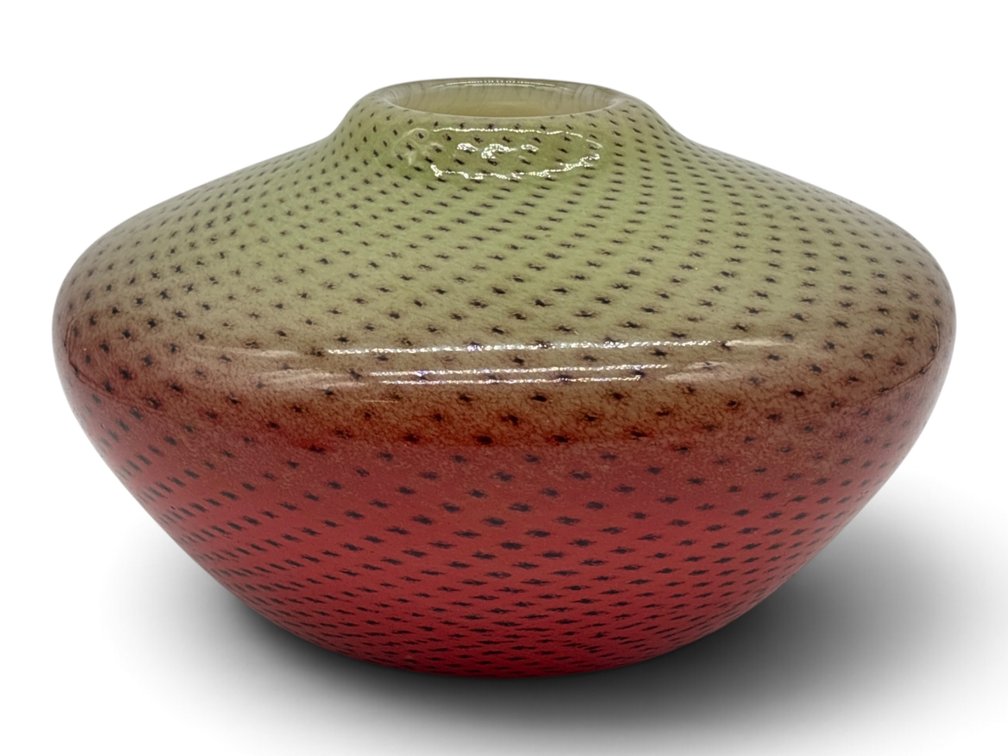 RKS Glass Studios Art Glass Center Vase