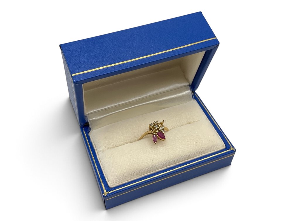 14K YG Diamond & Ruby Cocktail Ring