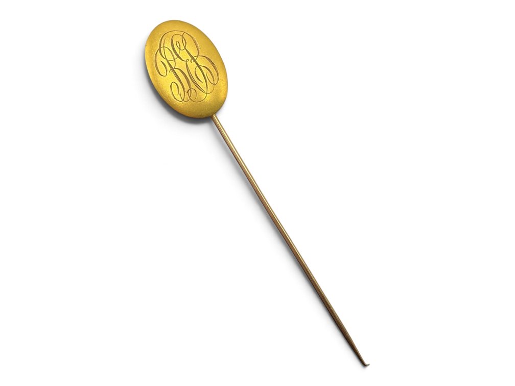 14K YG Monogrammed Stick Pin