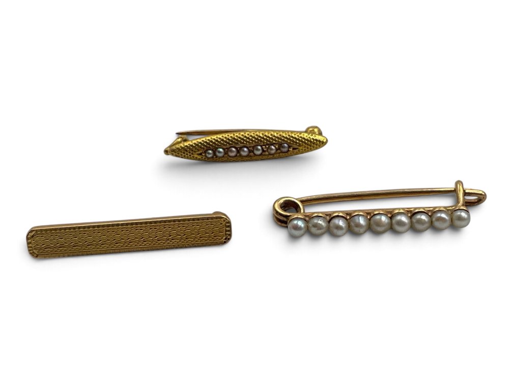 Trio of 14K YG Lingerie Pins