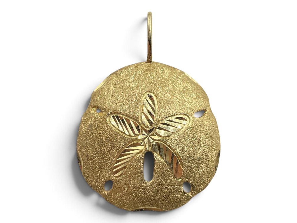 14K YG Sand Dollar Pendant