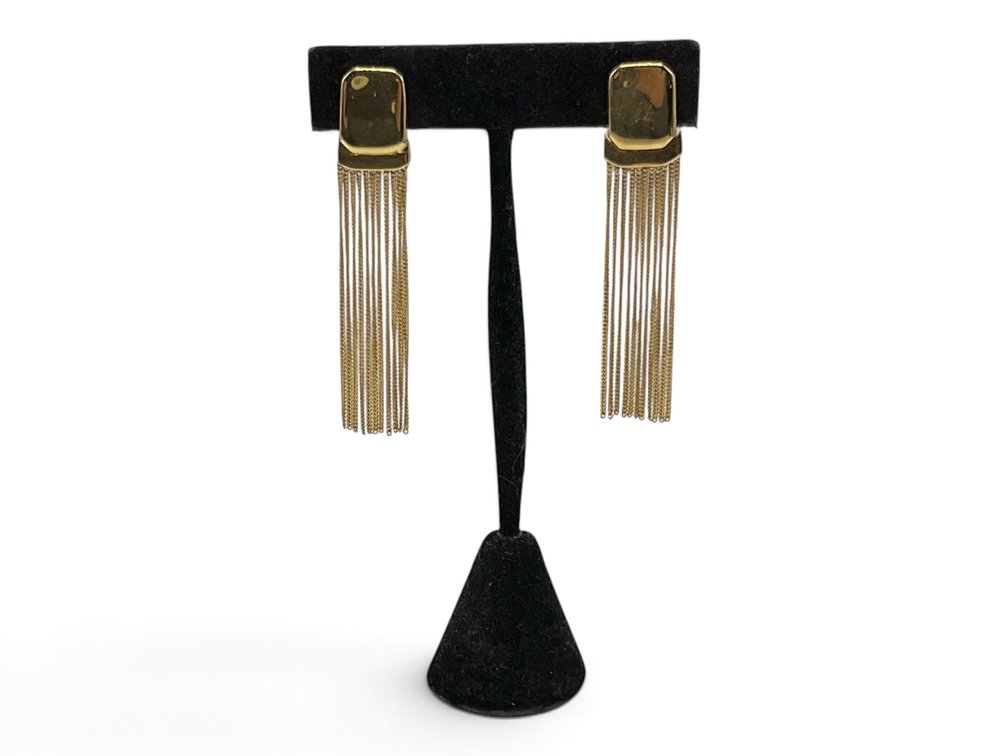 18K YG Long Fringe Earrings
