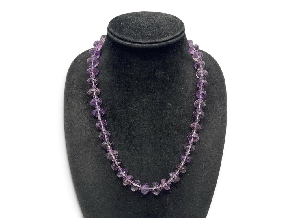 Faceted Amethyst Necklace With Sterling Clasp