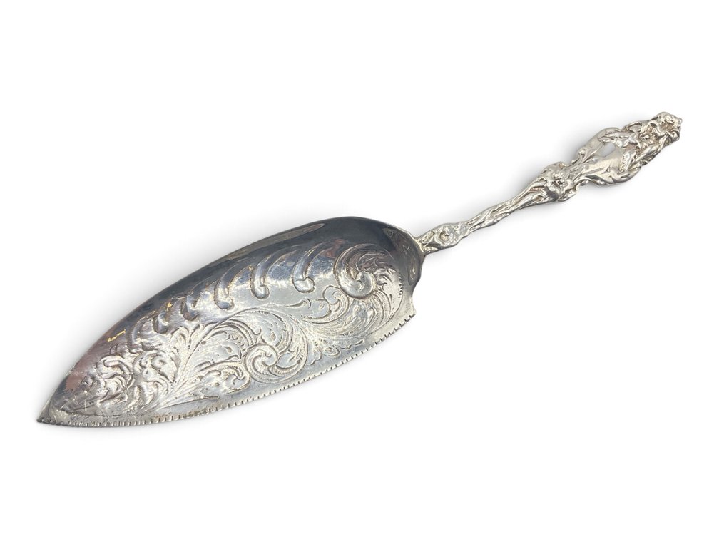 Sterling Serving Utensil With Lily Motif