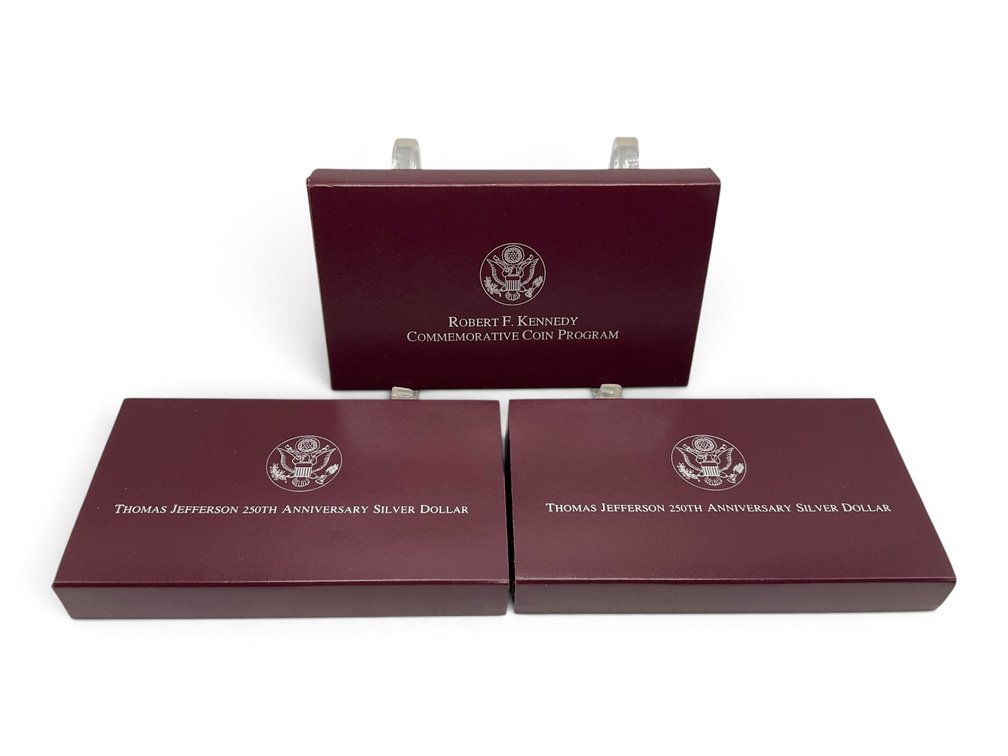 3 Commemorative Silver Proof Dollars