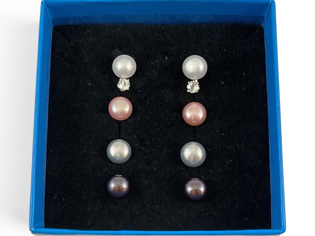 Imperial Sterling Silver and Pearl Stud Earrings
