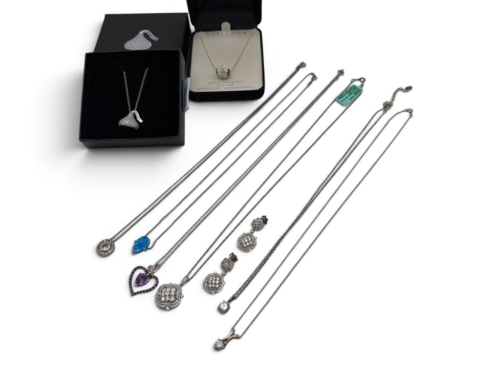 Sterling Silver and CZ Pendant Necklaces