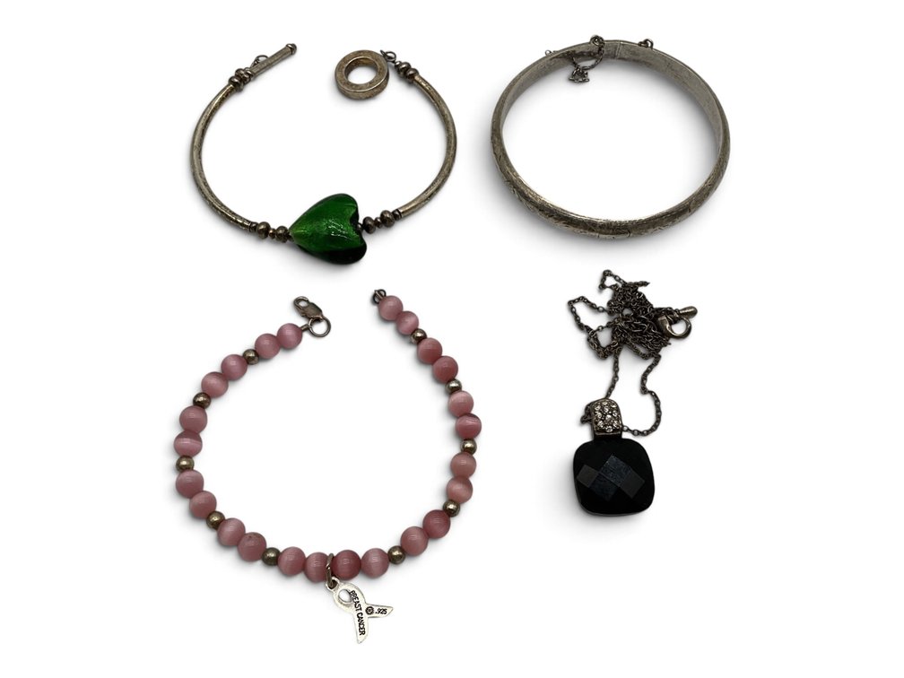 Silver Bracelets and Pendant Necklace