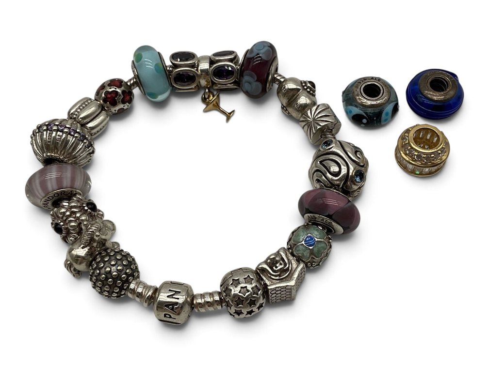 Pandora Sterling Silver Bracelet and Beads