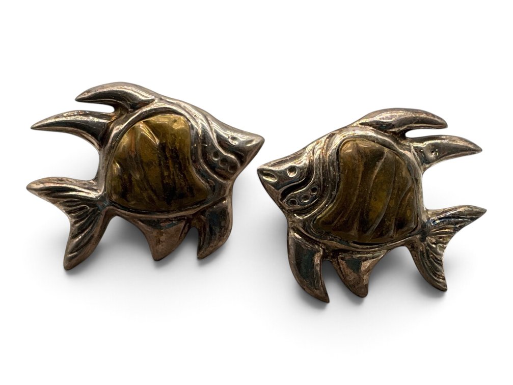 Sterling Silver Angelfish Clip On Earrings