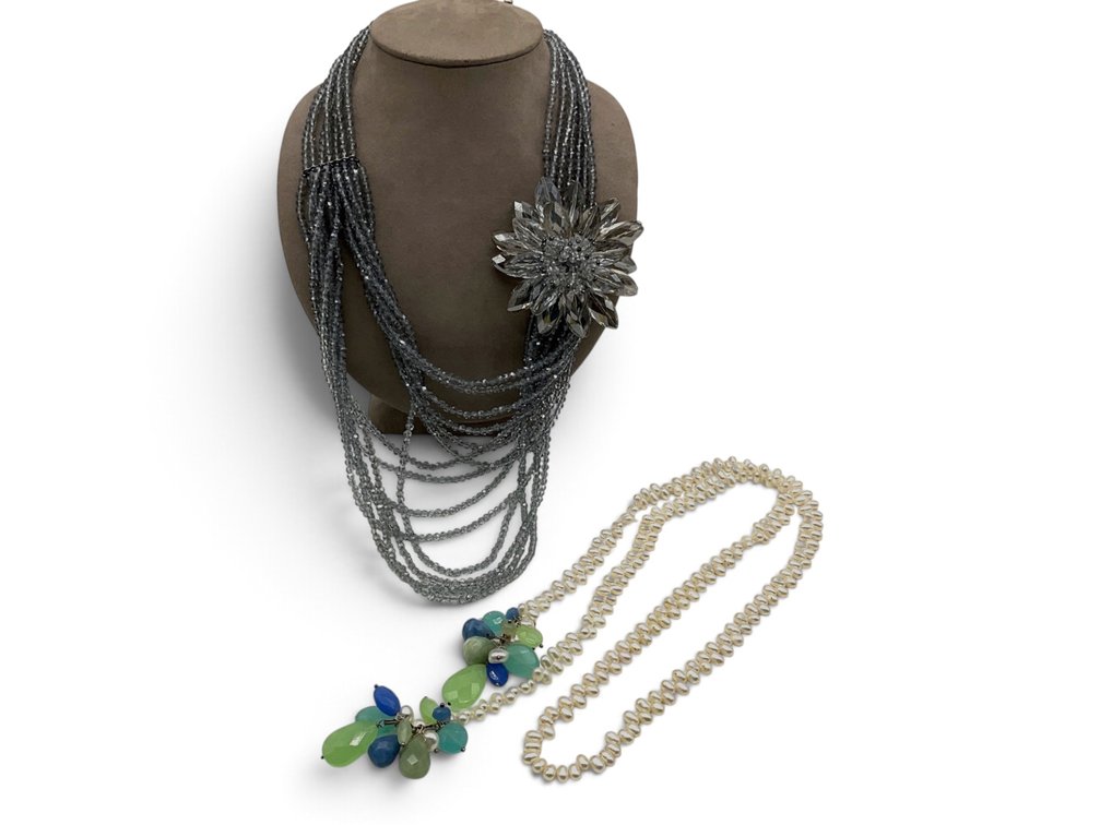Crystal Statement Necklace and Wrap Necklace