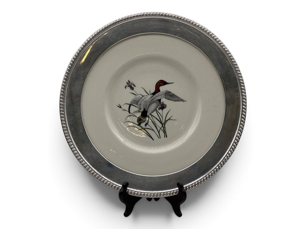 Sterling Mounted Canvasback Duck Plate