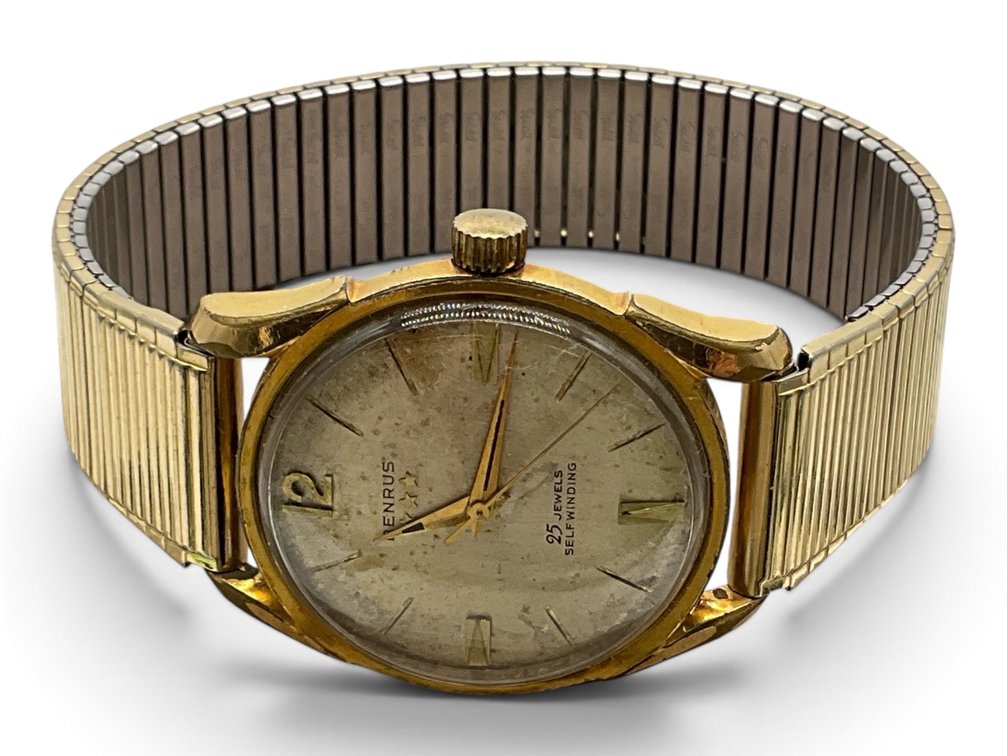 Benrus Gold Tone Stretch Link Watch