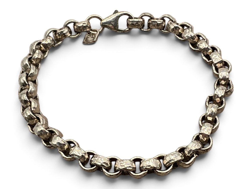 Fine Silver Rolo Link Chain Bracelet