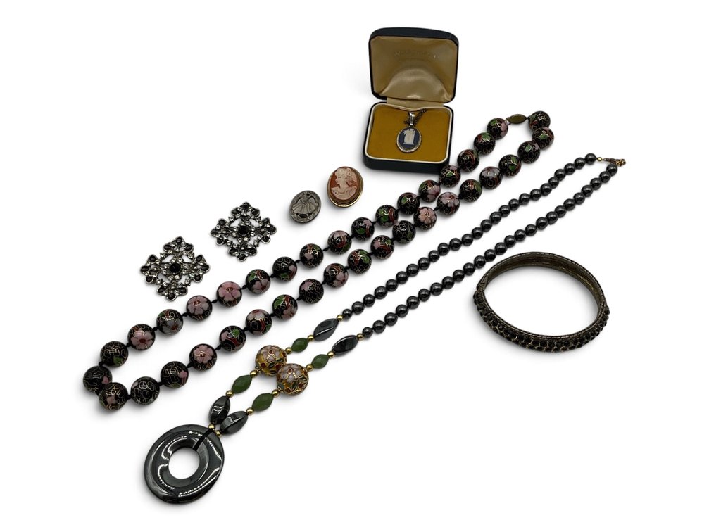 Cloisonne Necklaces, Cameos and Brooches