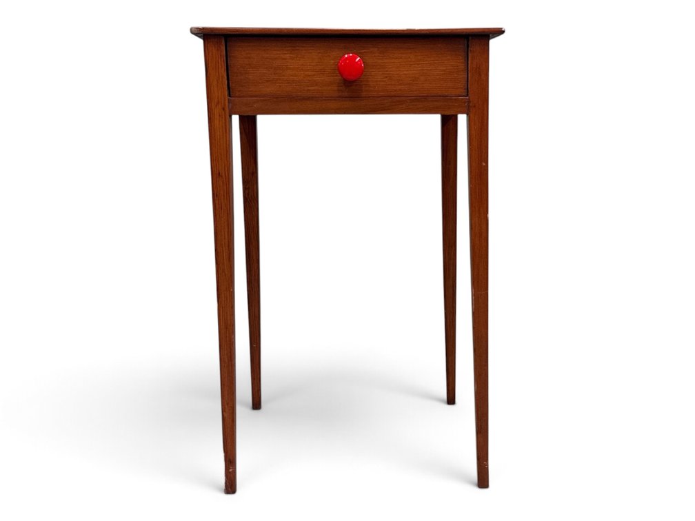 Shaker Style Side Table with Red Knob