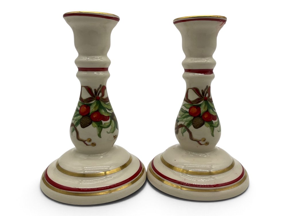 Tiffany Garland Fine China Candlesticks
