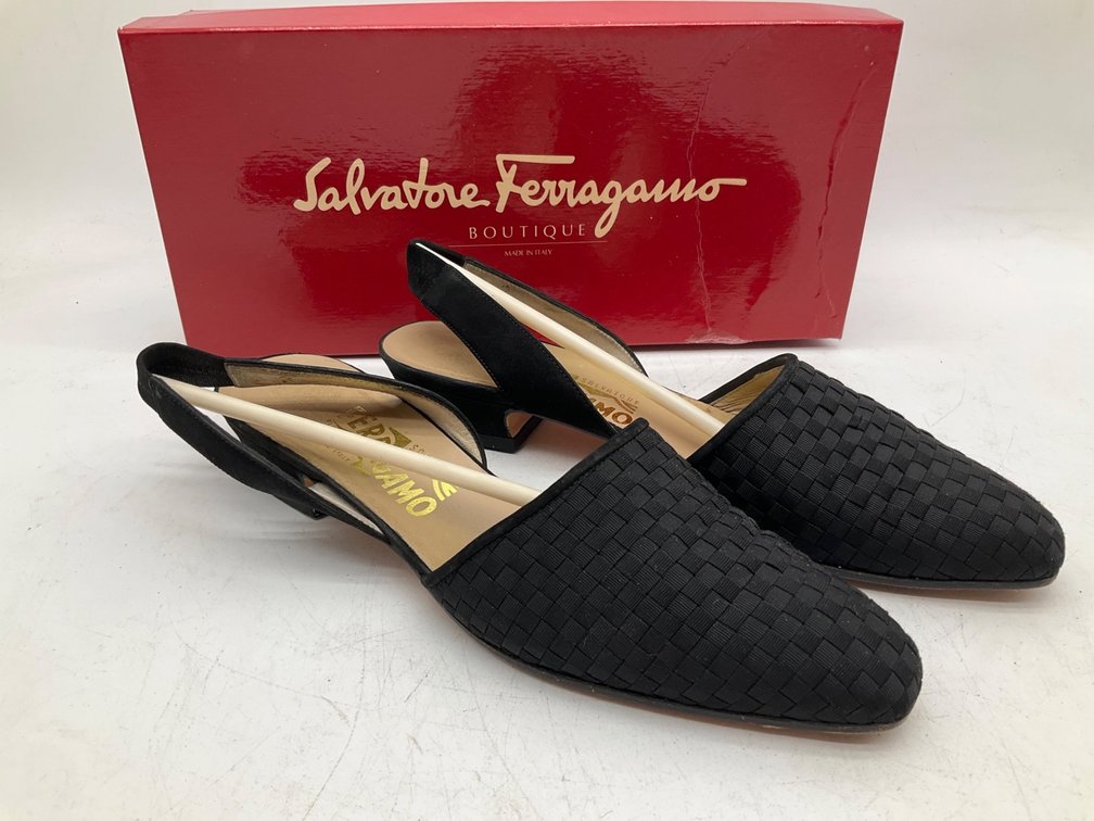 1990’s Ferragamo Woven Slingbacks