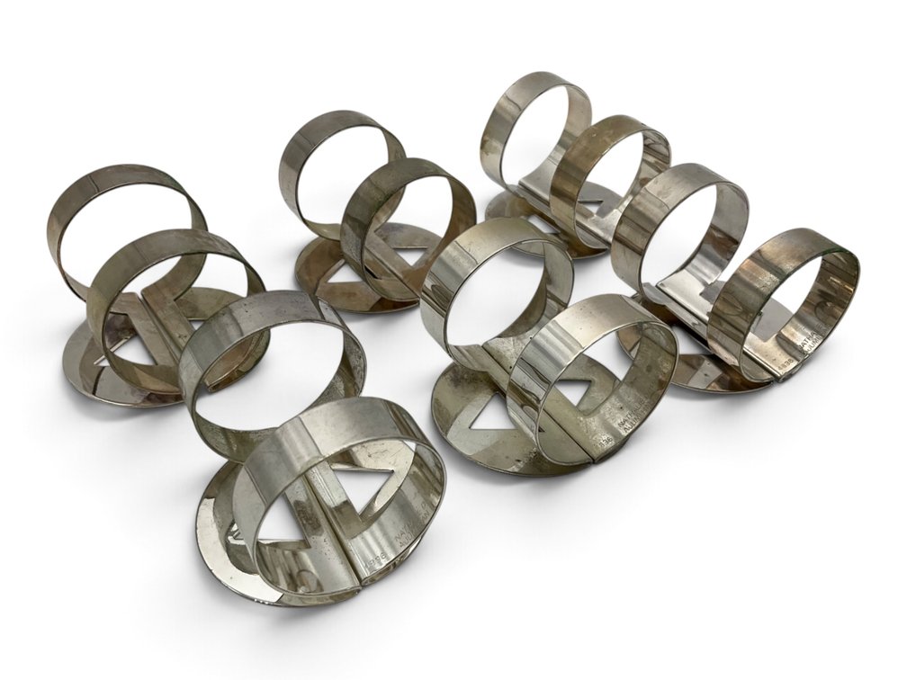 Memphis Style Bodum Siverplated Napkin Rings