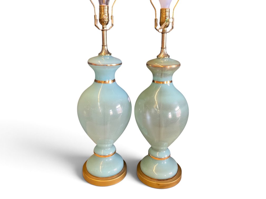 Pair of Opaline Glass Table Lamps