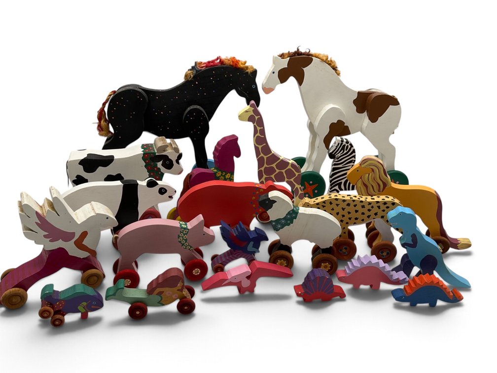 Folk Art Hand-carved/Painted Wood Animals