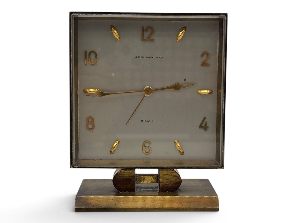JE Caldwell and Co. 8-Day Bronze Desk Clock