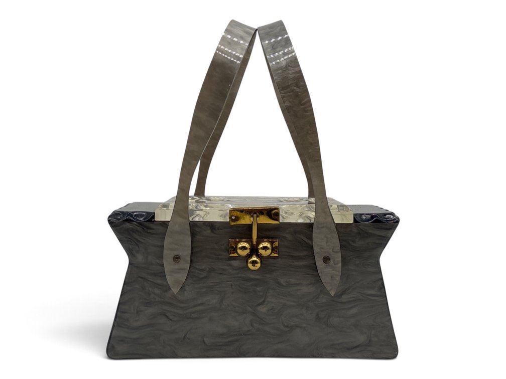 1950s Silvered Lucite Purse