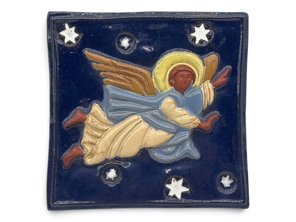 Red Clay Tile Works PA Glazed Pottery Trivet