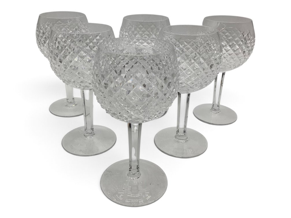 Six Waterford Crystal Alana Hocking Wine Goblets