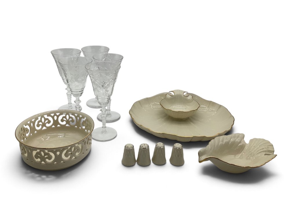Lenox China Serving Pieces, Etched Stemware