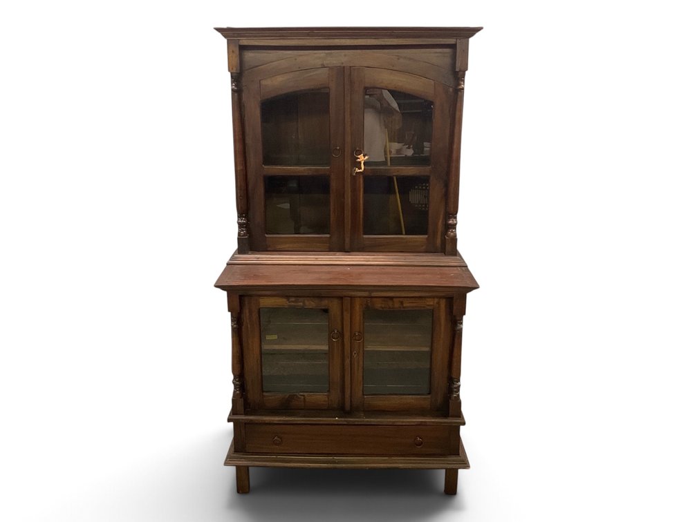 Two Tier Hutch Display Cabinet