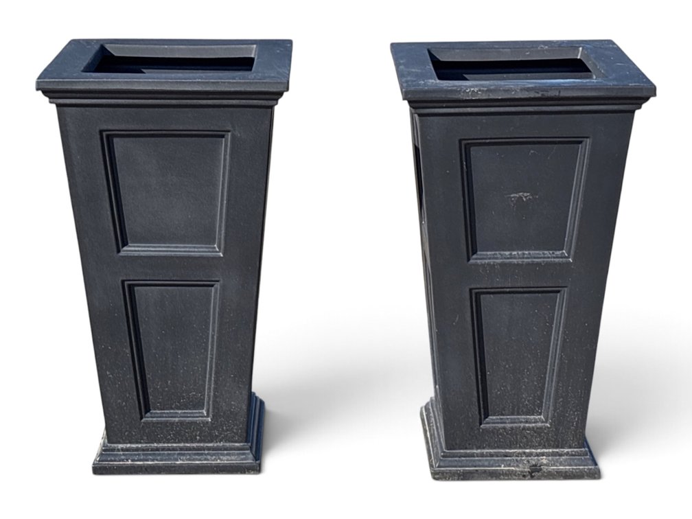 Plastic Paneled Planter Pair