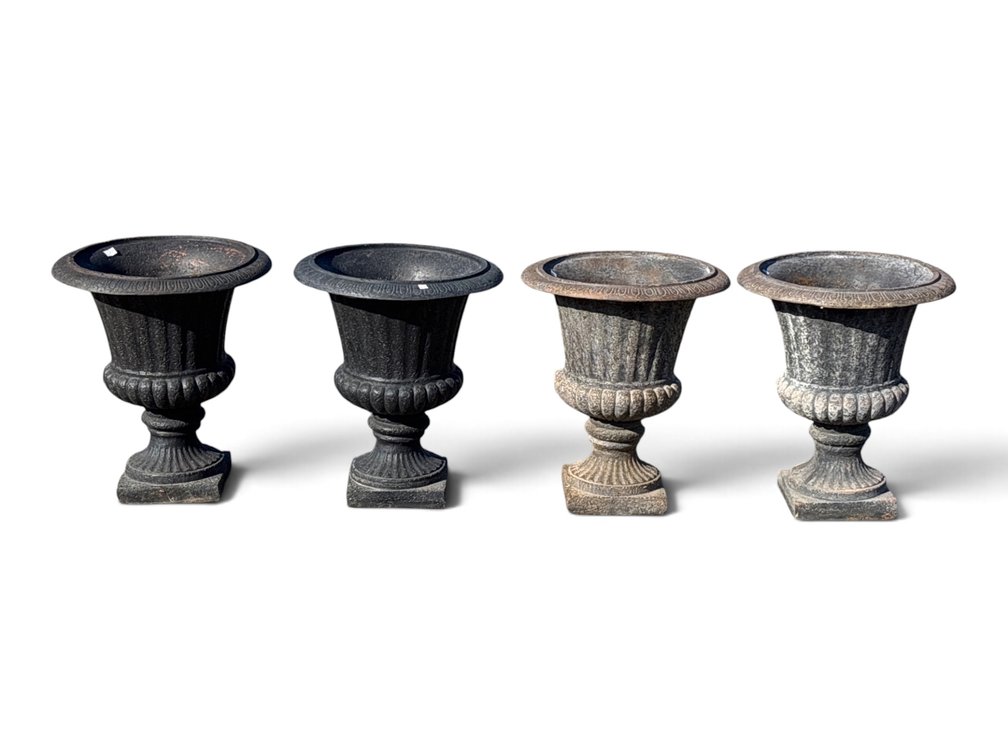 Two Pairs of Composite Garden Urns