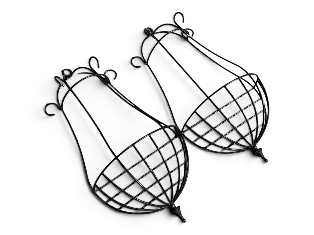 Scrolled Iron Garden Wall Baskets