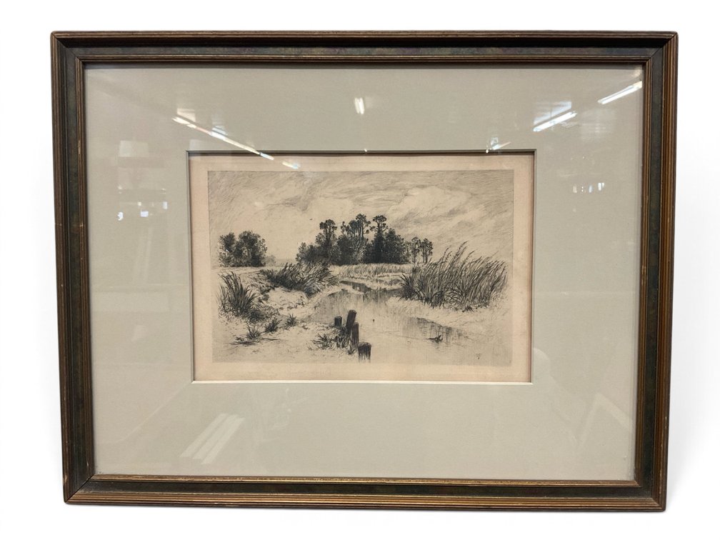 Thomas Moran “The Passaic Meadows” Etching