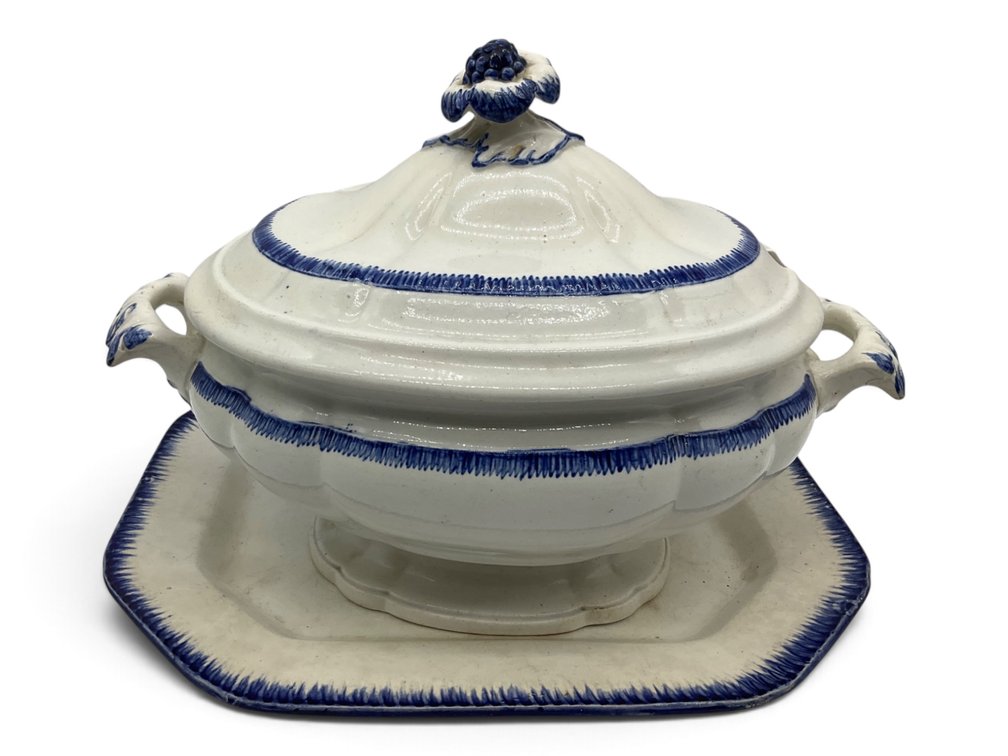 19th C. Pearlware Soup Tureen & Underplate
